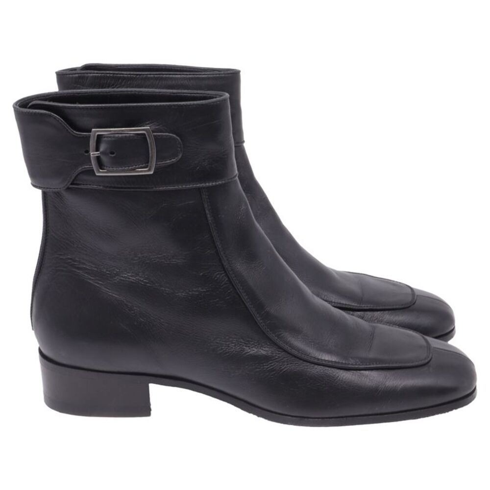 Saint Laurent Miles Ankle Boots in Black Leather